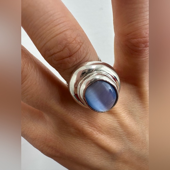 Vintage Mexico 925 Sterling Silver Large Statement Cocktail Ring Size 6.25 - Picture 10 of 16